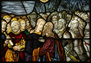 Vitrail représentant la trahison du Christ à Gethsémani, 1500-10 - French School